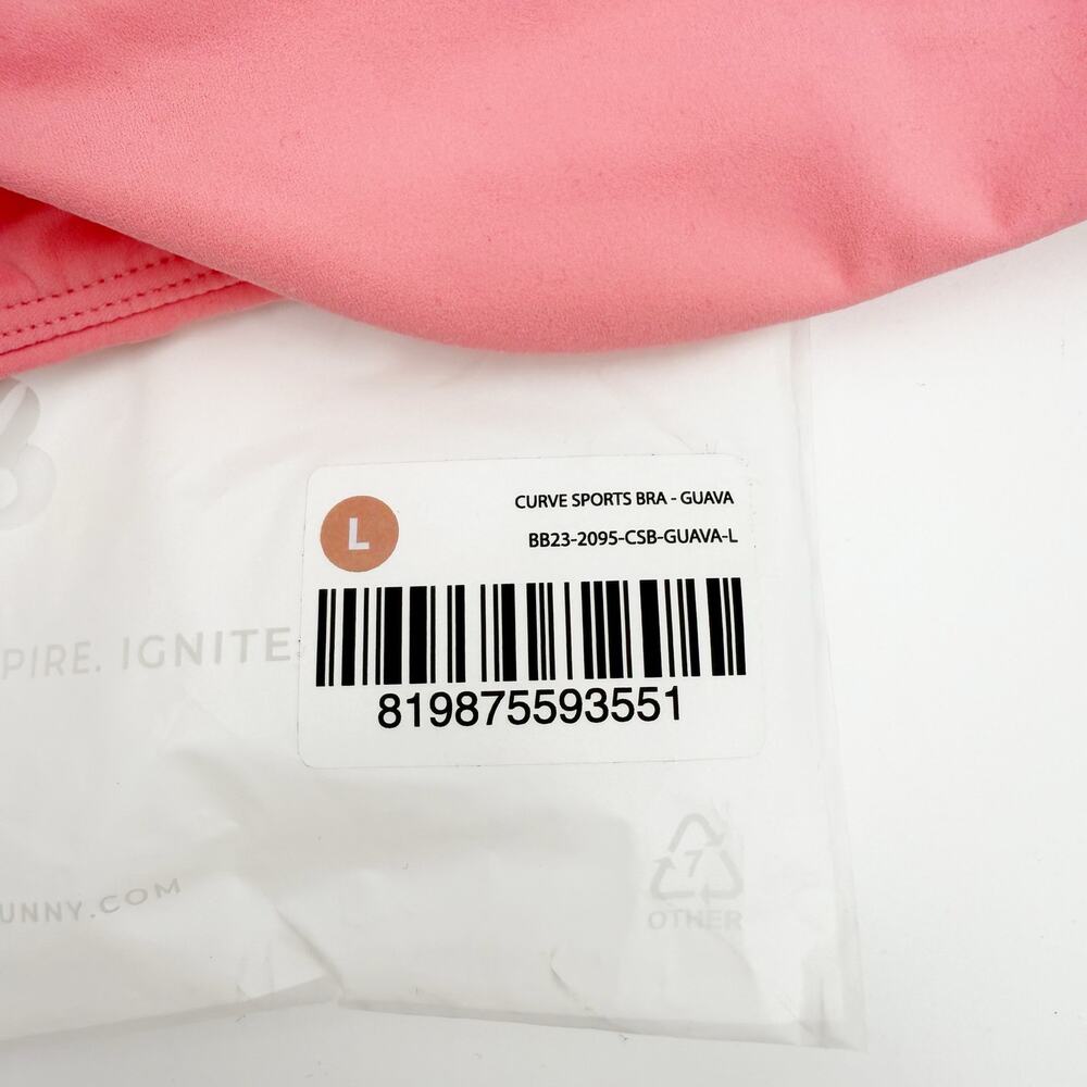 BuffBunny Curve Sports Bra - Guava  Light Support Size Large - Picture 2 of 6